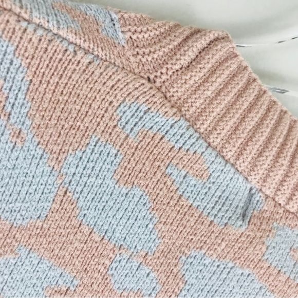 JULIANA’S Comfy Animal Print Knit Open Front Cardigan Sweater Size Medium - Picture 6 of 7